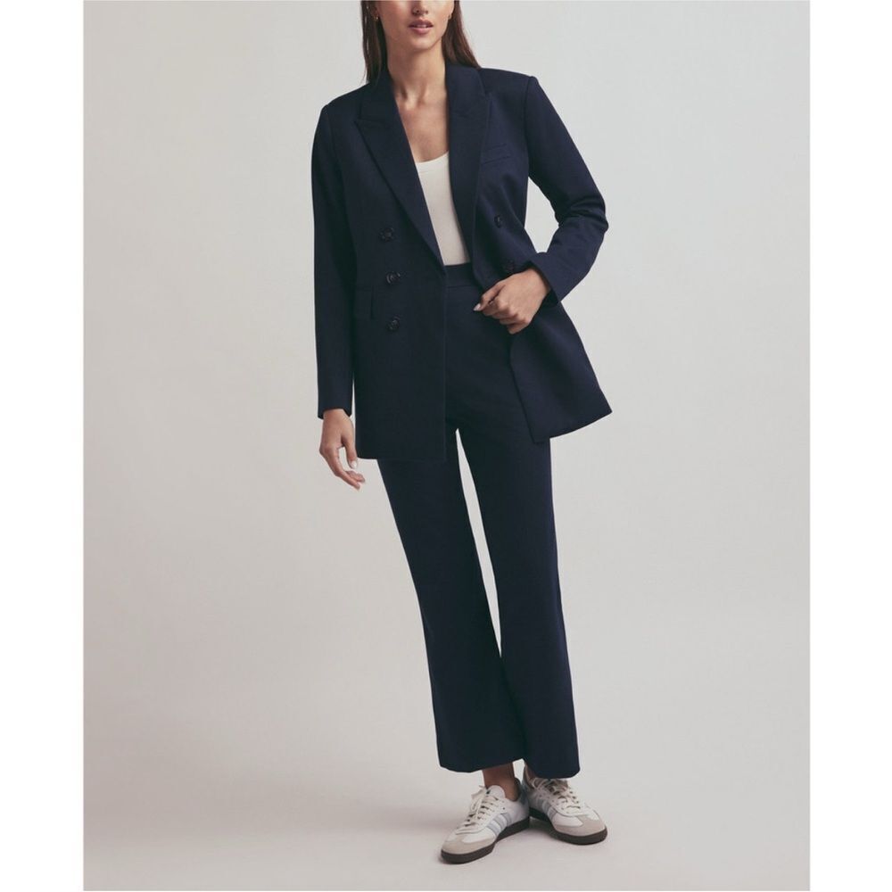 Favorite Daughter The Phoebe Crop Flare Pant in Navy $248